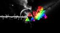 Pink floyd multicolor selective coloring space art triangles wallpaper