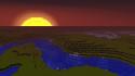 Sunset landscapes minecraft wallpaper