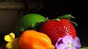 Vegetables fruits strawberries wallpaper