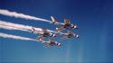 Airplanes contrails widescreen stunt flying usaf thunderbirds wallpaper