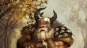 Fantasy art dwarfs axes warriors wallpaper