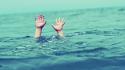 Hands help drowning underwater sea wallpaper