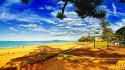Landscapes nature beach sand people swings bright rest wallpaper
