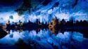 Landscapes nature cave china flute reed crystal palace wallpaper
