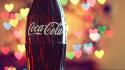 Bottles coca-cola hearts celebration wallpaper