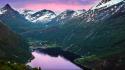 Mountains landscapes nature norway rivers fjord geiranger geirangerfjord wallpaper