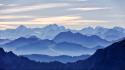 Sunset mountains clouds landscapes wallpaper