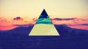 Sunset science mountains color spectrum triangles wallpaper