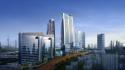 Buildings skyscrapers 3d render skyscapes commercial cities wallpaper