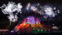 Fireworks festival hardstyle q-dance mystery land 2012 lasers wallpaper