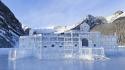 Ice landscapes white castle wallpaper