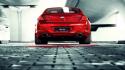 Red cars vehicles bmw m6 rear view wallpaper