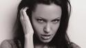 Angelina Jolie Grayscale wallpaper