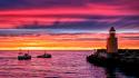 Tower fire lighthouses skyscapes colors sea wallpaper