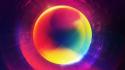 Abstract multicolor purple circles photomanipulation orb marble wallpaper