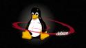 Linux tux debian gnu/linux wallpaper