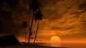 Nature beach palm trees palms drive skies wallpaper