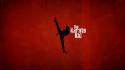 Silhouette movie posters the karate kid red background wallpaper