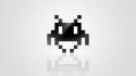 Space invaders retro games white background wallpaper