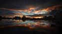 Water sunset clouds night skies wallpaper