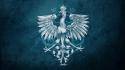 Blue birds symbol coat of arms wallpaper