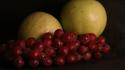 Fruits grapes apples black background wallpaper