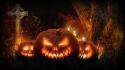 Halloween scary spooky cemetery pumpkins wallpaper