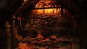 Indoors medieval cottage wiccan sigurour atlason wallpaper