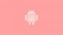 Minimalistic pink android technology smartphones logos wallpaper