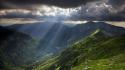Mountains clouds trees grass poland sunlight hdr photography wallpaper