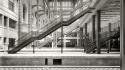 Stairways new york city train stations grayscale wallpaper