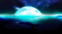 Blue outer space planets wallpaper