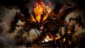 Flames dark monsters fire demon wallpaper