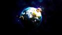 Outer space planets artwork collision wallpaper