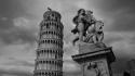Black and white tower pisa italy leaning wallpaper