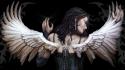 Corset spiral feathers gothic concept art angel wallpaper