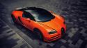 Orange bugatti veyron tilt-shift exotic cars wallpaper