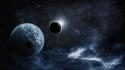 Outer space stars planets moon fantasy art artwork wallpaper