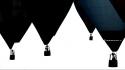 Silhouette hot air balloons white background wallpaper