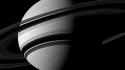 Space planets nasa rings shadows saturn monochrome wallpaper