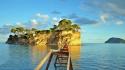 Water beach bridges outdoors islands greece sea wallpaper