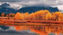 Landscapes nature trees forest lakes reflections autumn wallpaper