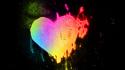 Multicolor digital art hearts wallpaper