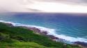 Ocean coast taiwan seascapes blue sea grassland wallpaper