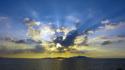 Sunset clouds graphics skies sea wallpaper
