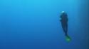 Water blue ocean landscapes scuba diving underwater wallpaper