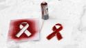 Aids diseases red ribbon stand alone wallpaper