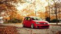Nature trees cars leaves red wolksvagen autumn wallpaper