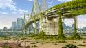 Ruins cityscapes abandoned city overgrowth wallpaper