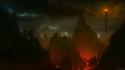 Mordor artwork middle-earth fictional landscapes barad dur wallpaper